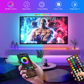 Dervacle color-changing LED strip with remote for customizable mood lighting