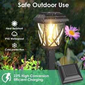 Derynome garden solar light emits warm glow for charming yard ambiance