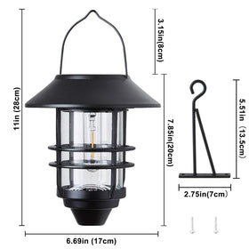 Derynome outdoor lantern emits soft ambient glow for patios and walkways.