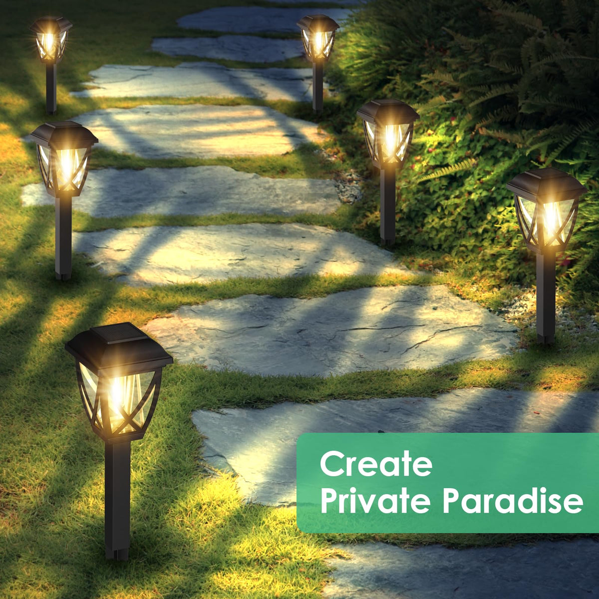 Derynome planter lighting adds subtle illumination to decorative beds