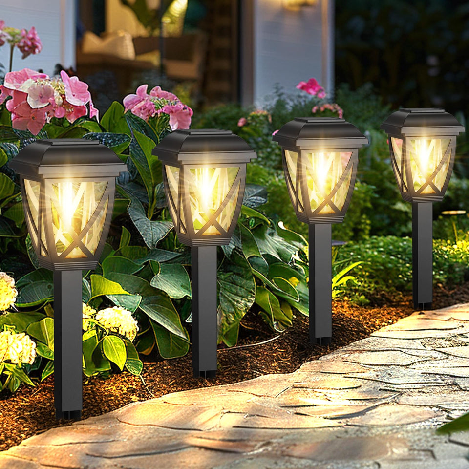 Derynome Solar Lights Outdoor 10-pack illuminate pathways with durable, energy-saving design