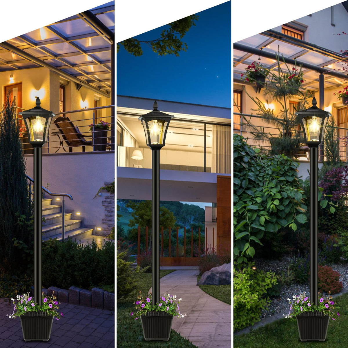 Derynome weather-resistant lamp post withstands sun and wind.