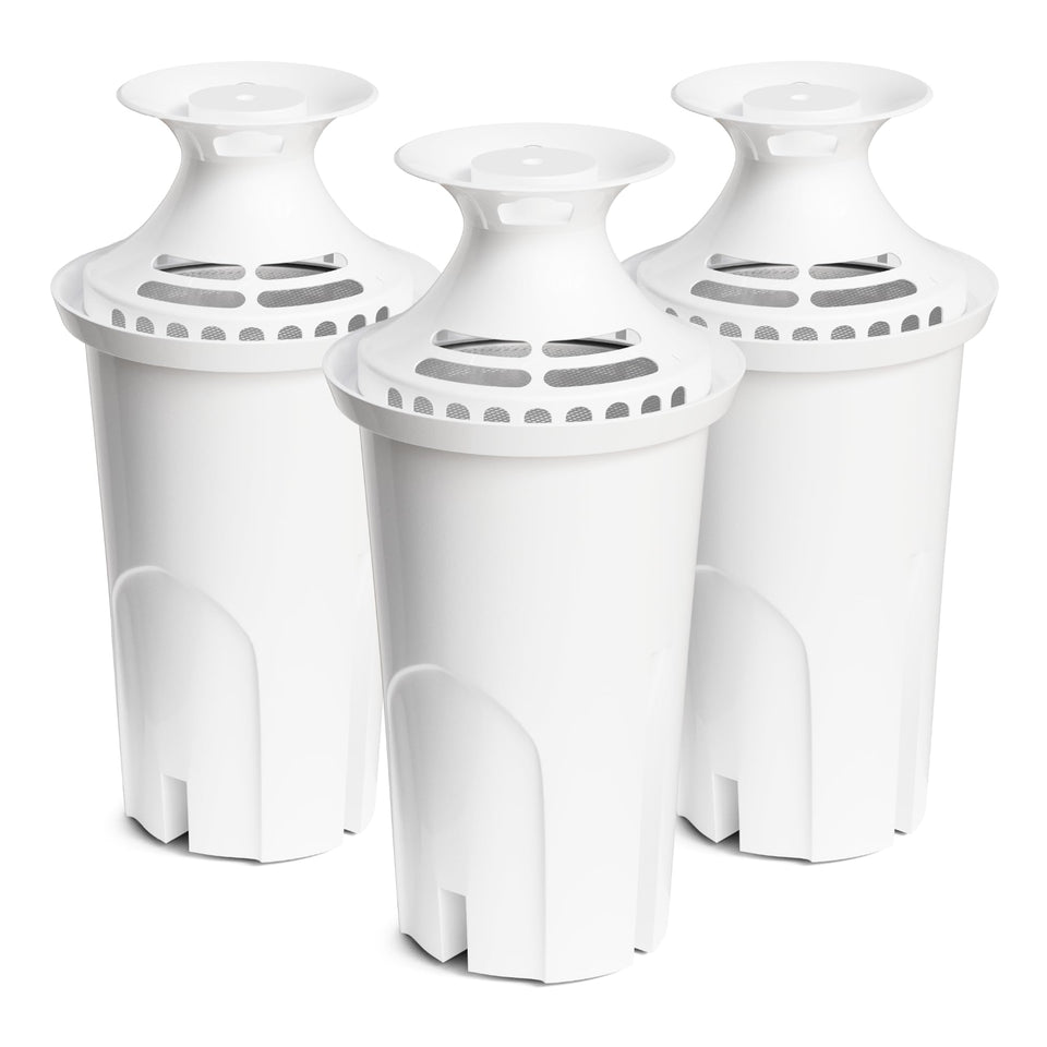 DESENRUIS water filter pack three for Brita-compatible pitchers improves taste.