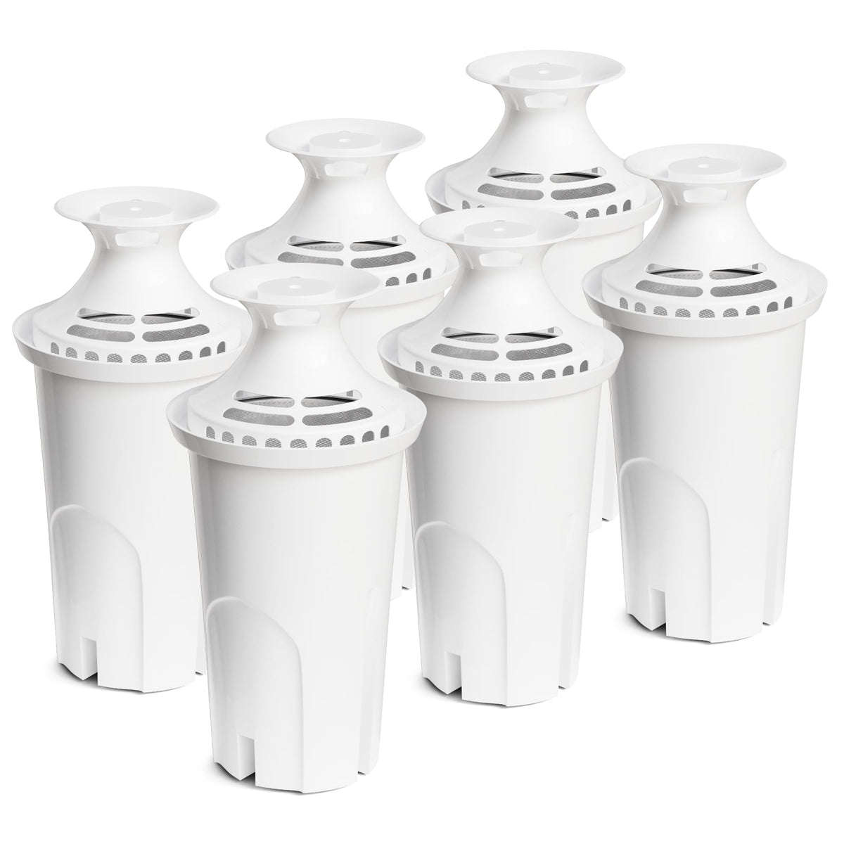 DESENRUIS water filter being inserted into a Brita pitcher for cleaner taste
