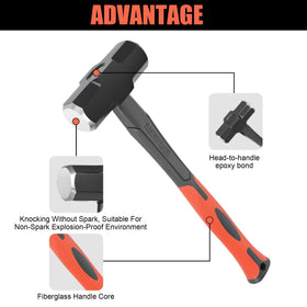 DESHIL 3lb sledge hammer ergonomic handle reduces fatigue during long jobs