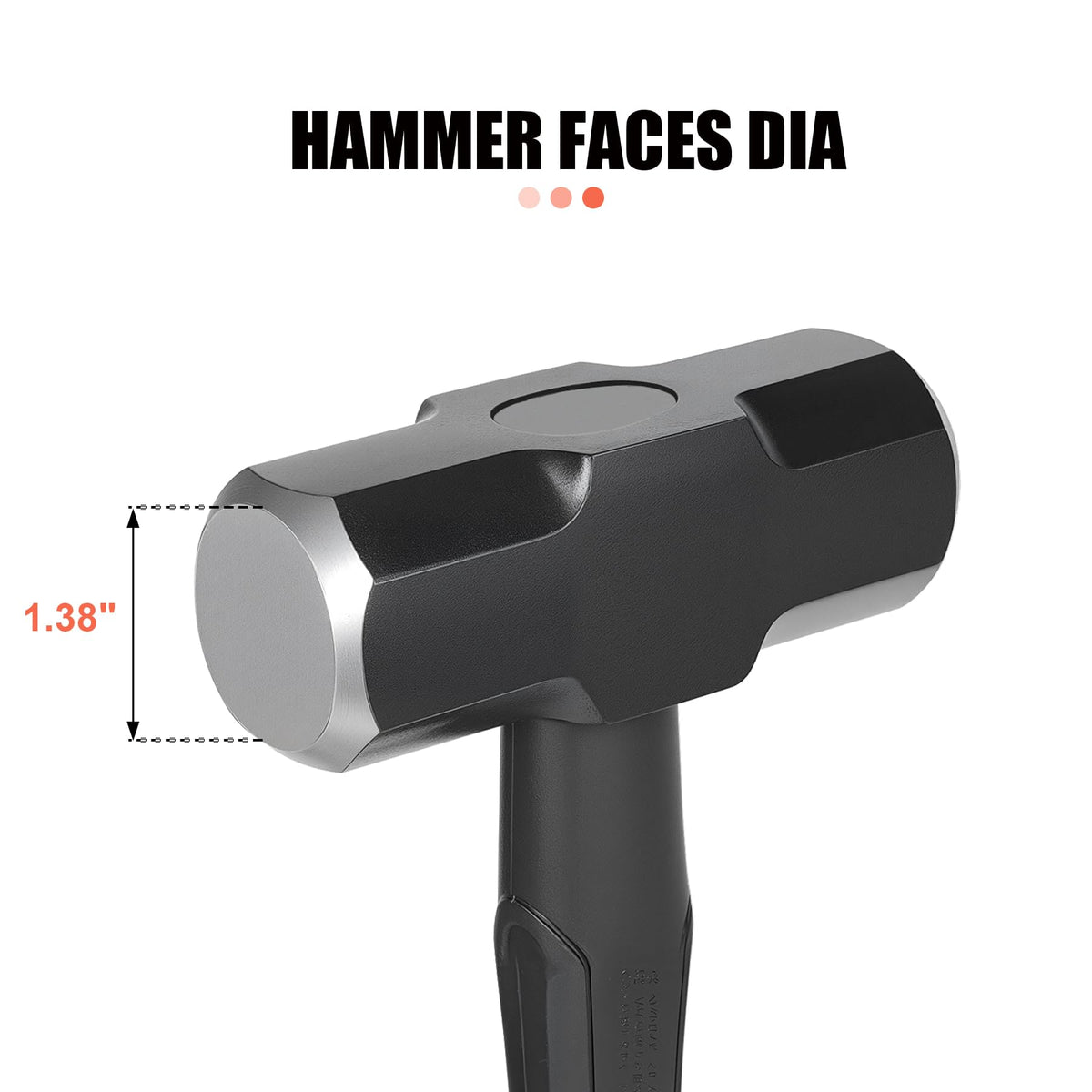 DESHIL 3lb sledge hammer with fiberglass handle and shock absorption