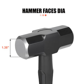 DESHIL 3lb sledge hammer with fiberglass handle and shock absorption