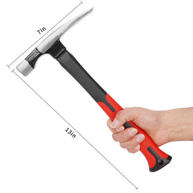 DESHIL Masons Hammer with heat-treated head for reliable chiseling and breaking.
