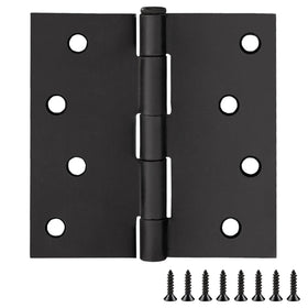 Design House 10-pack hinges with square corners in matte black for quick installation.