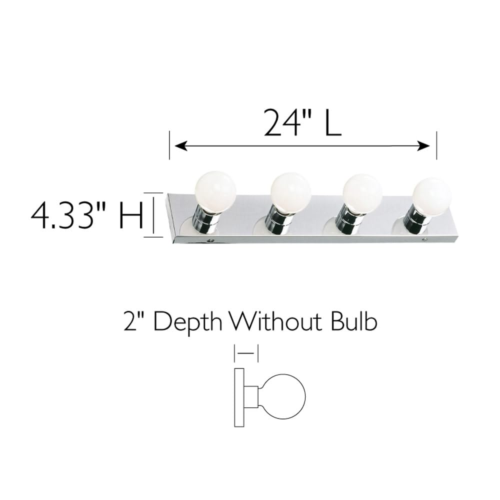 Design House 500892 four-light vanity provides bright makeup-ready illumination.