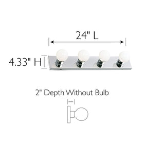 Design House 500892 four-light vanity provides bright makeup-ready illumination.