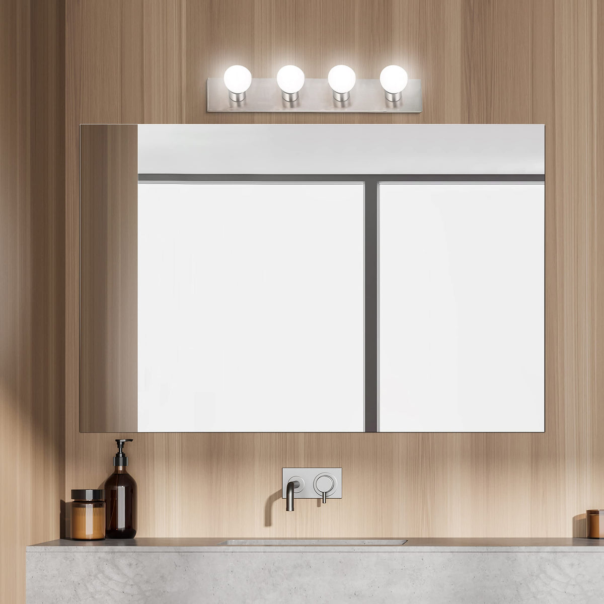 Design House 519298 dimmable vanity light compatible with dimmers for mood control.