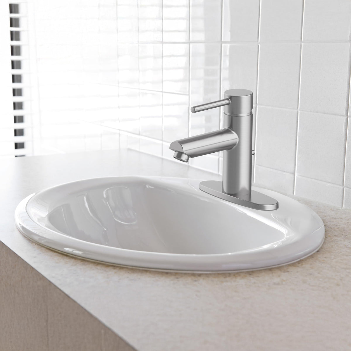 Design House 573428 white edge detail shows self-rimming finish for a clean install.