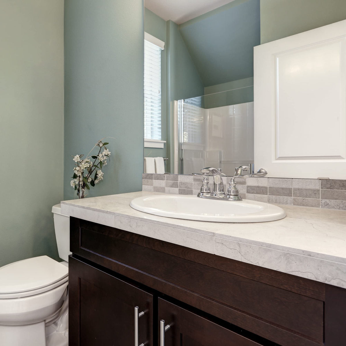 Design House 573428 white sink featuring three 4-inch faucet holes for flexibility.