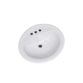 Design House 573428 oval drop-in sink in white, front view with seamless integration.