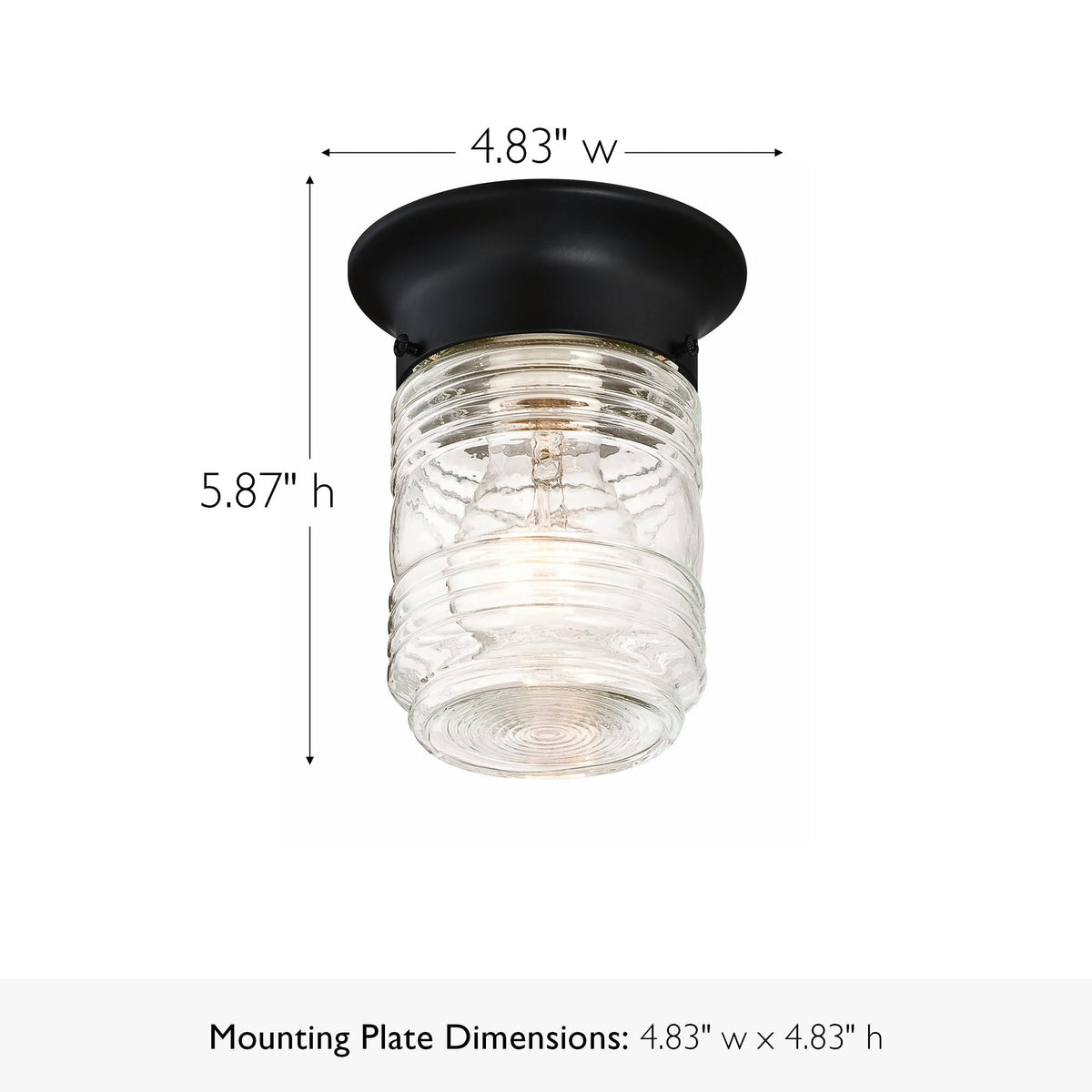 Design House Jelly Jar matte black finish adds timeless mid-century style for entryways.