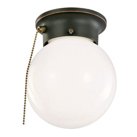 Design House Millbridge Globe 6-inch diameter fixture with opal glass for a soft, ambient glow.