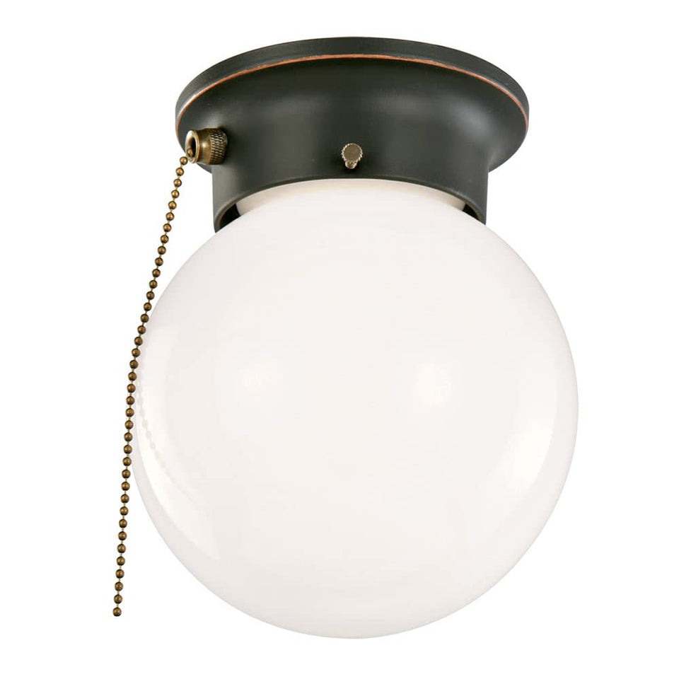 Design House Millbridge Globe 6-inch diameter fixture with opal glass for a soft, ambient glow.