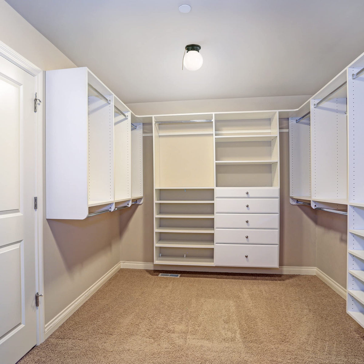 Design House Millbridge Globe flush mount installs close to ceiling in dry spaces.