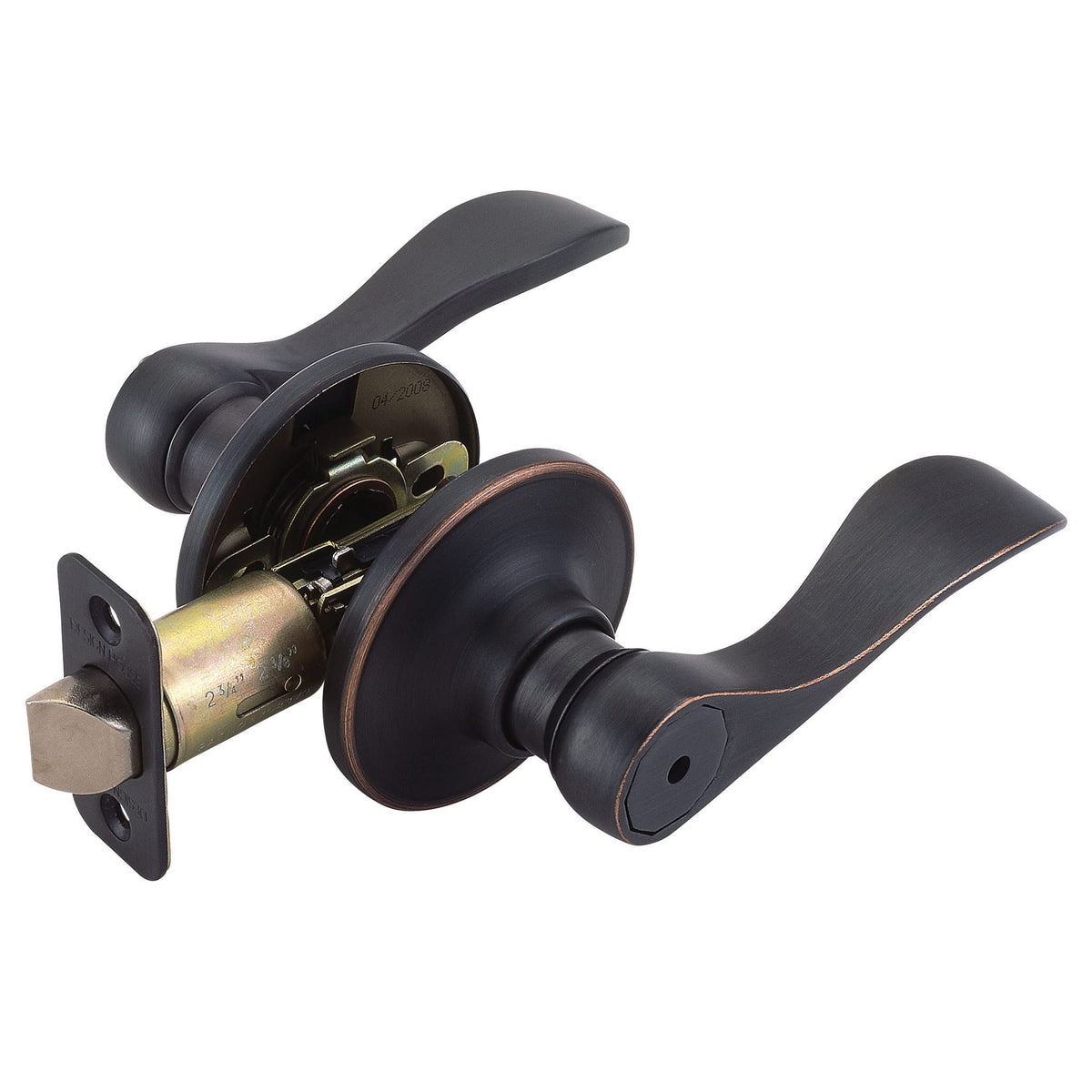 Design House Springdale privacy lever in oil rubbed bronze for bathroom privacy