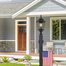 Design House direct burial lamp post installs with concealed wiring.