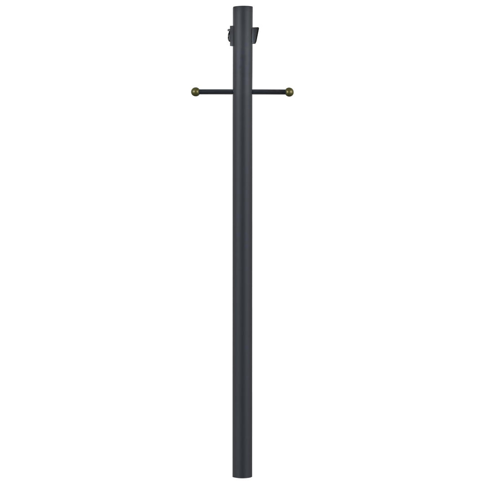 Design House traditional outdoor lamp post with cross arm illuminates entryways gracefully.