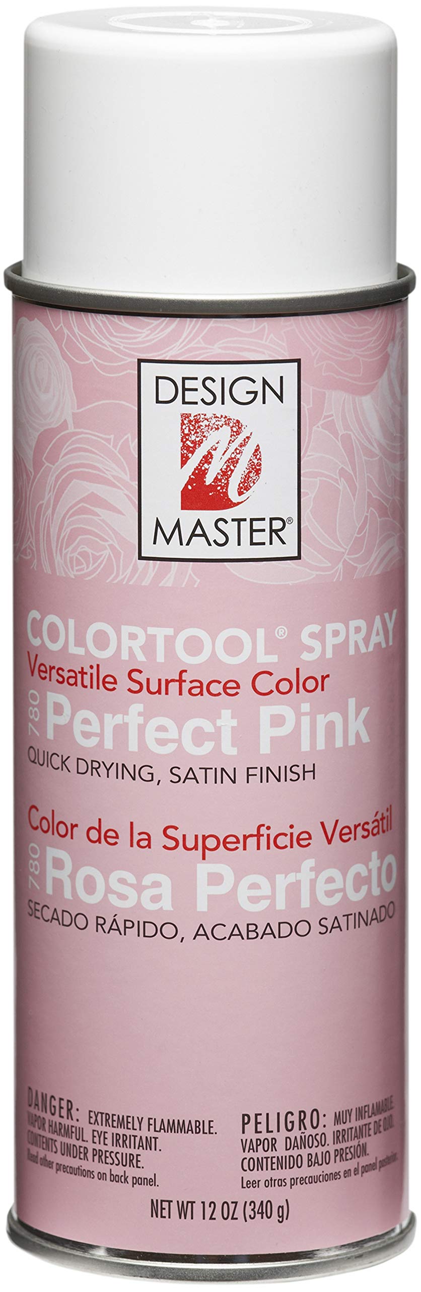 Design Master 780 Perfect Pink Colortool spray bottle shows fast-drying satin color for crafts.