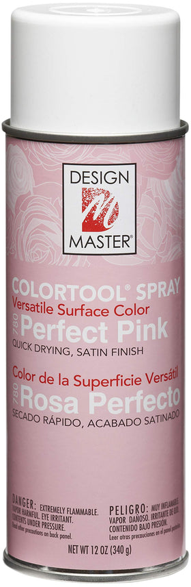 Design Master 780 Perfect Pink Colortool spray bottle shows fast-drying satin color for crafts.