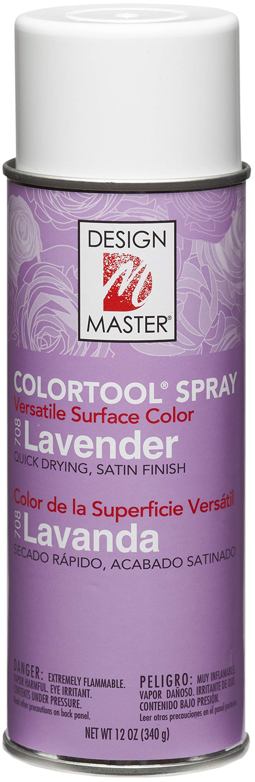 Design Master Colortool Lavender spray shows vibrant color for fast, even coverage on crafts.
