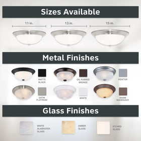 DESIGNERS FOUNTAIN 11-inch ceiling light ideal for bathrooms and bedrooms.