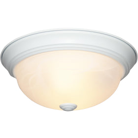 DESIGNERS FOUNTAIN 11in 2-light flush mount in white provides bright, even lighting.