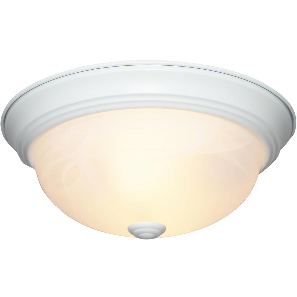 DESIGNERS FOUNTAIN 11in 2-light flush mount in white provides bright, even lighting.