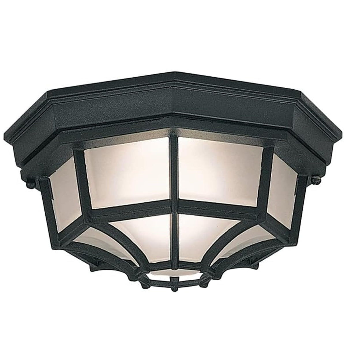 Designers Fountain 2067-BK Builder flush mount porch light for durable outdoor lighting