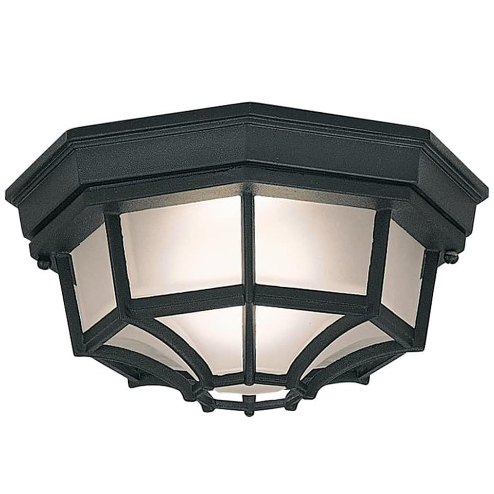 Designers Fountain 2067-BK Builder flush mount porch light for durable outdoor lighting