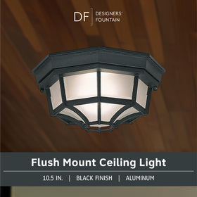 Designers Fountain black finish frosted glass dome for exterior ambience