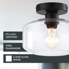 Designers Fountain ceiling light features matte black steel for a durable, contemporary look.