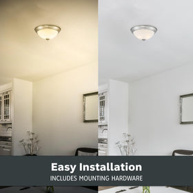 Easy installation with included hardware speeds up ceiling mounting.