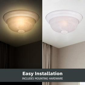 DESIGNERS FOUNTAIN damp location rated fixture for bathrooms and halls.