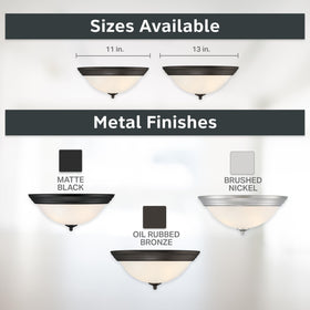 Designers Fountain damp location rated fixture suitable for bathrooms and hallways