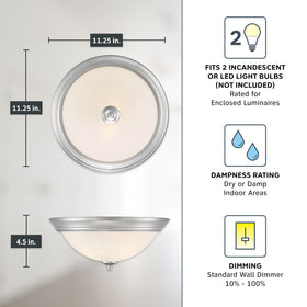 Dimmable LED compatibility supports mood lighting.