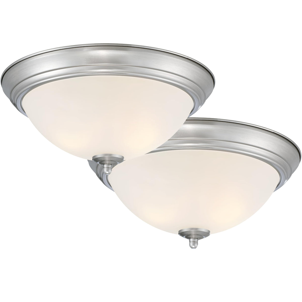 Designers Fountain flush mount light with frosted glass for soft, even illumination.