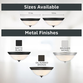 Designers Fountain damp-location rated fixture ideal for bathrooms.