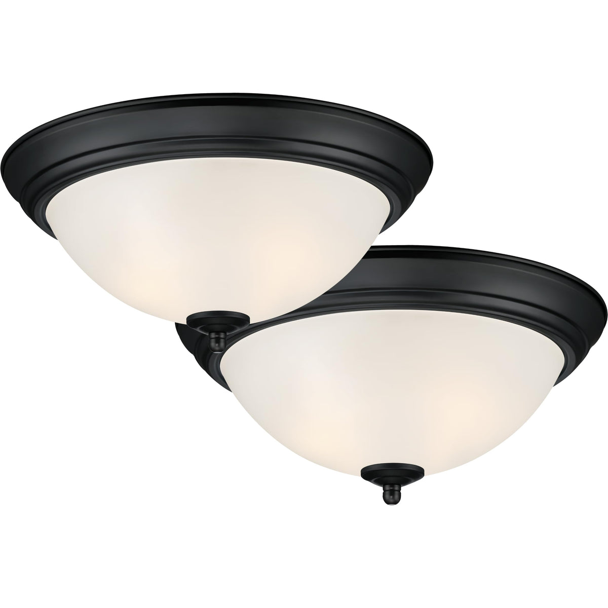 Designers Fountain flush mount light close-up of frosted glass for diffused illumination.