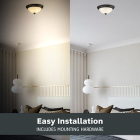 Designers Fountain flush mount light damp location rating suits bathrooms