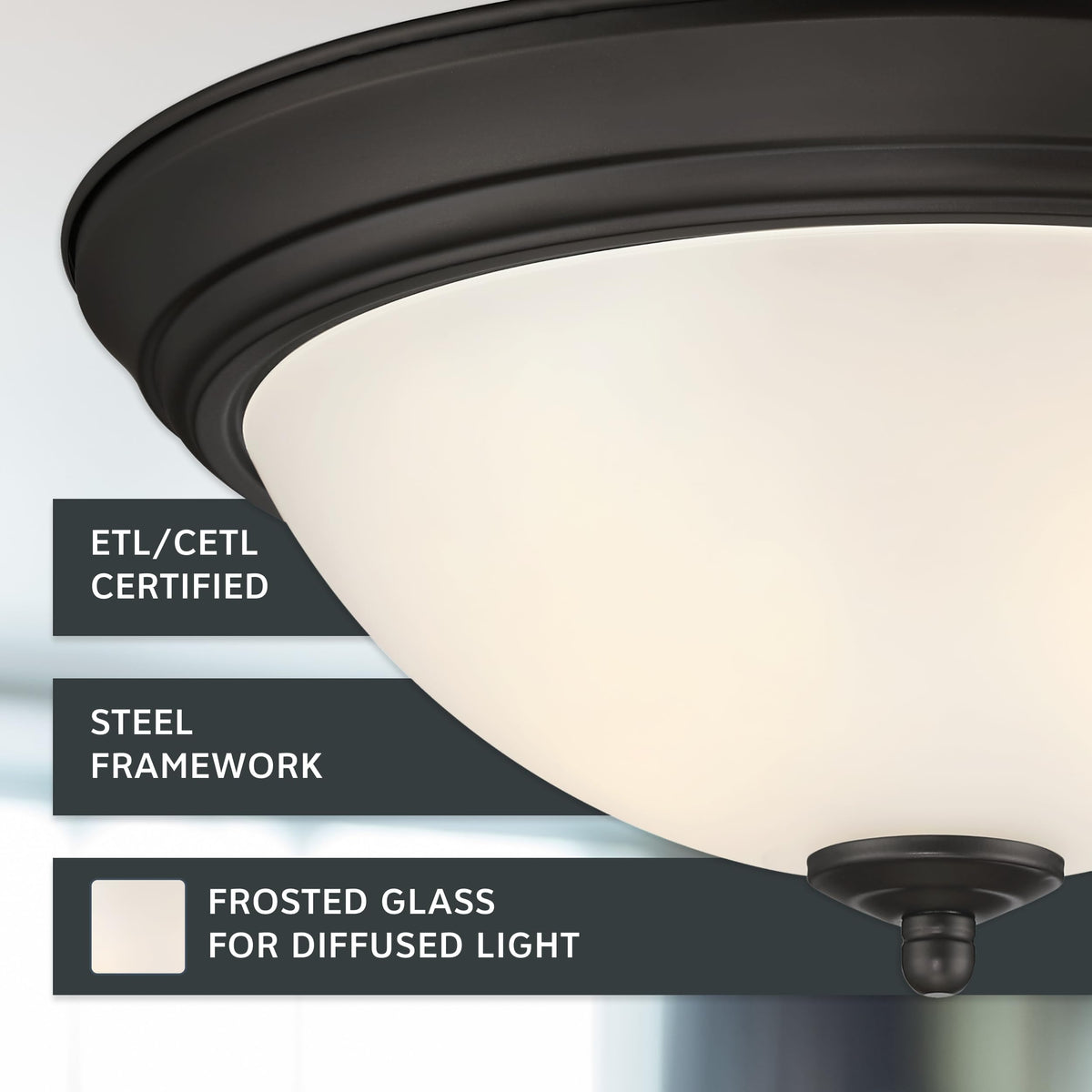 Designers Fountain flush mount light dimmable LED compatibility enables adjustable brightness