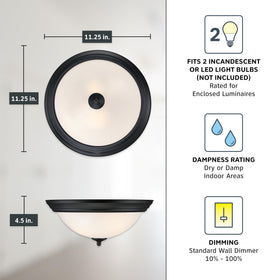 Designers Fountain flush mount includes installation hardware for quick setup.