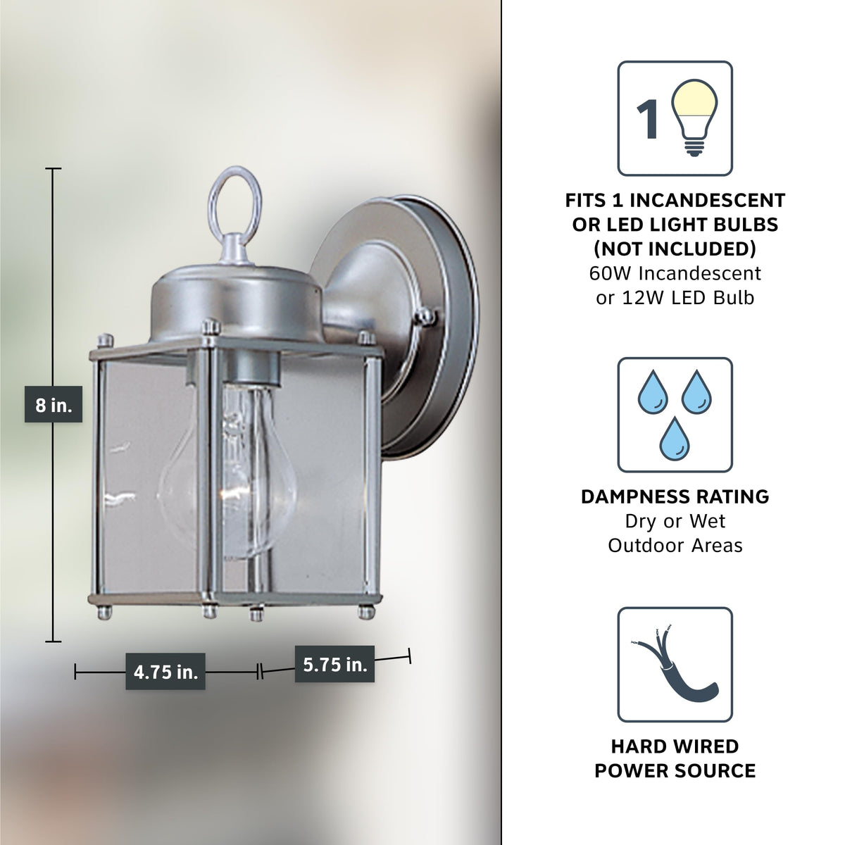 Back plate mounting of Designers Fountain Preston wall sconce highlights easy installation.