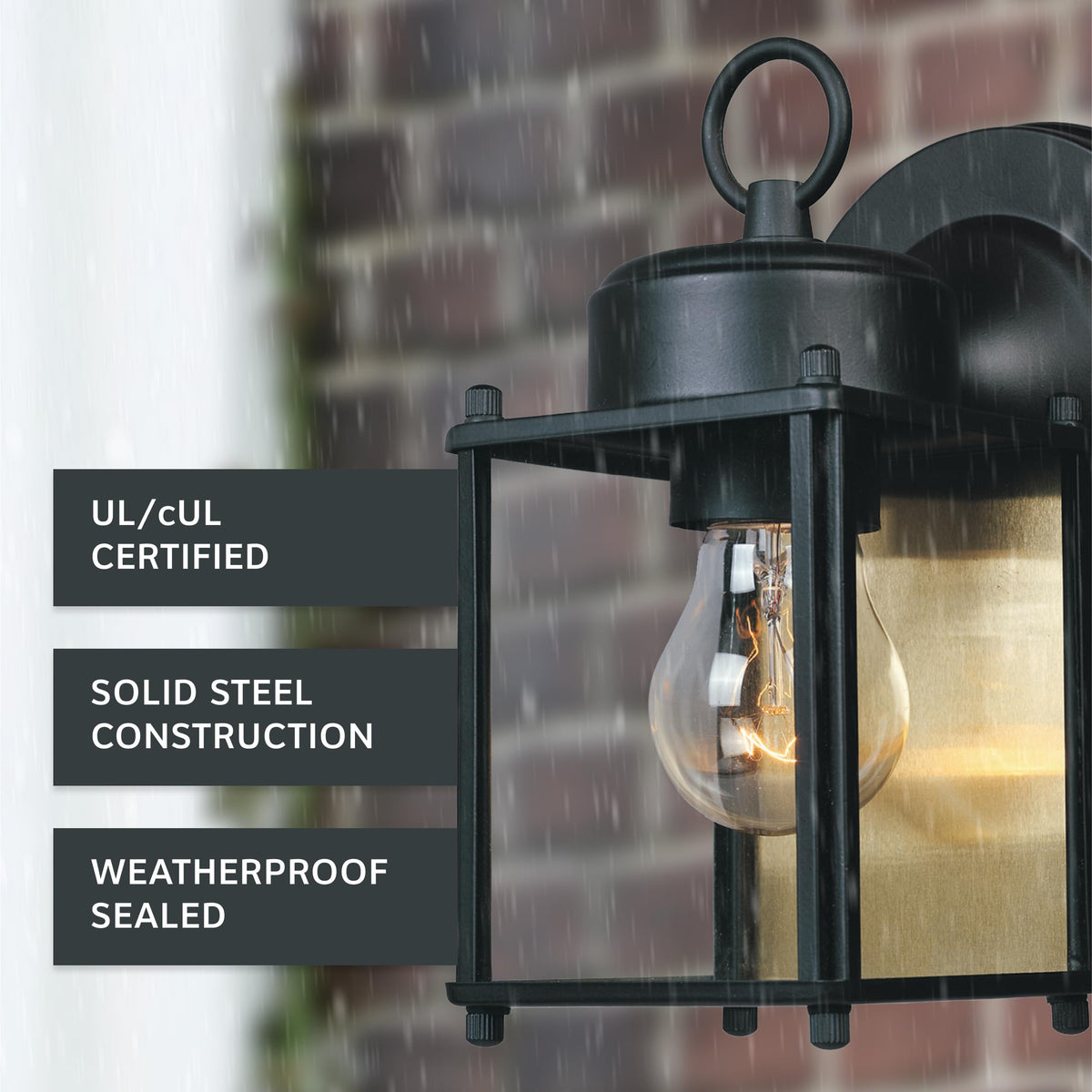 Preston garage-entry wall light withstands outdoor conditions