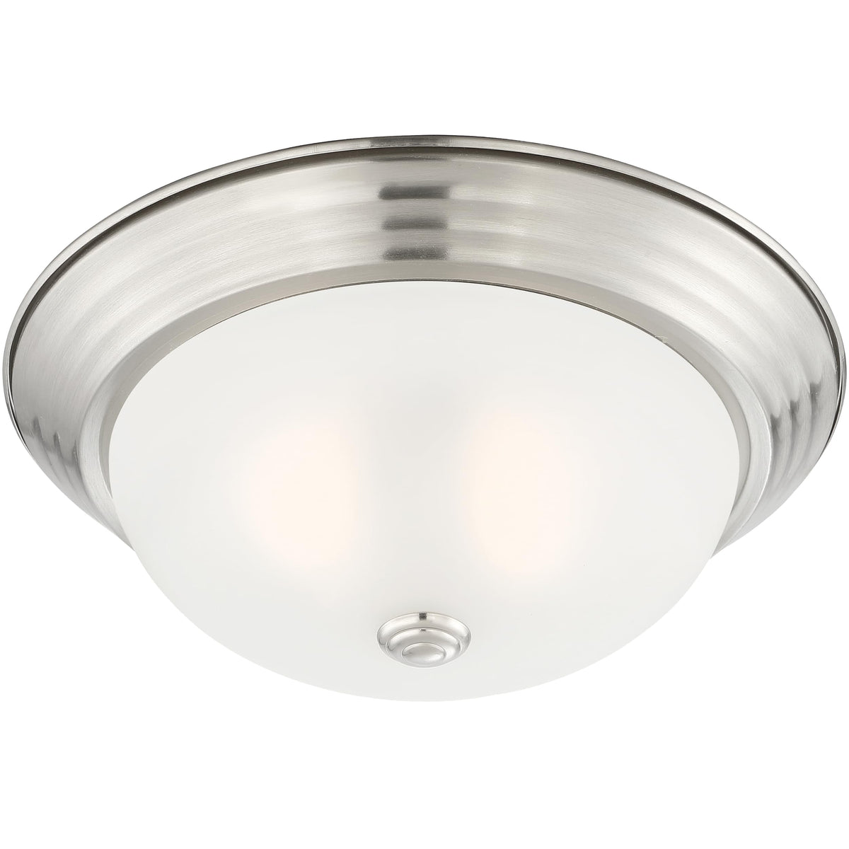 DESIGNERS FOUNTAIN Reedley two-lights flush mount illuminates kitchens and hallways.