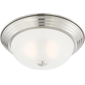 DESIGNERS FOUNTAIN Reedley two-lights flush mount illuminates kitchens and hallways.